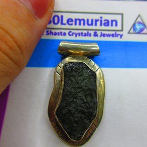 Moldavite Sterling Silver .925 Gemstone Pendant